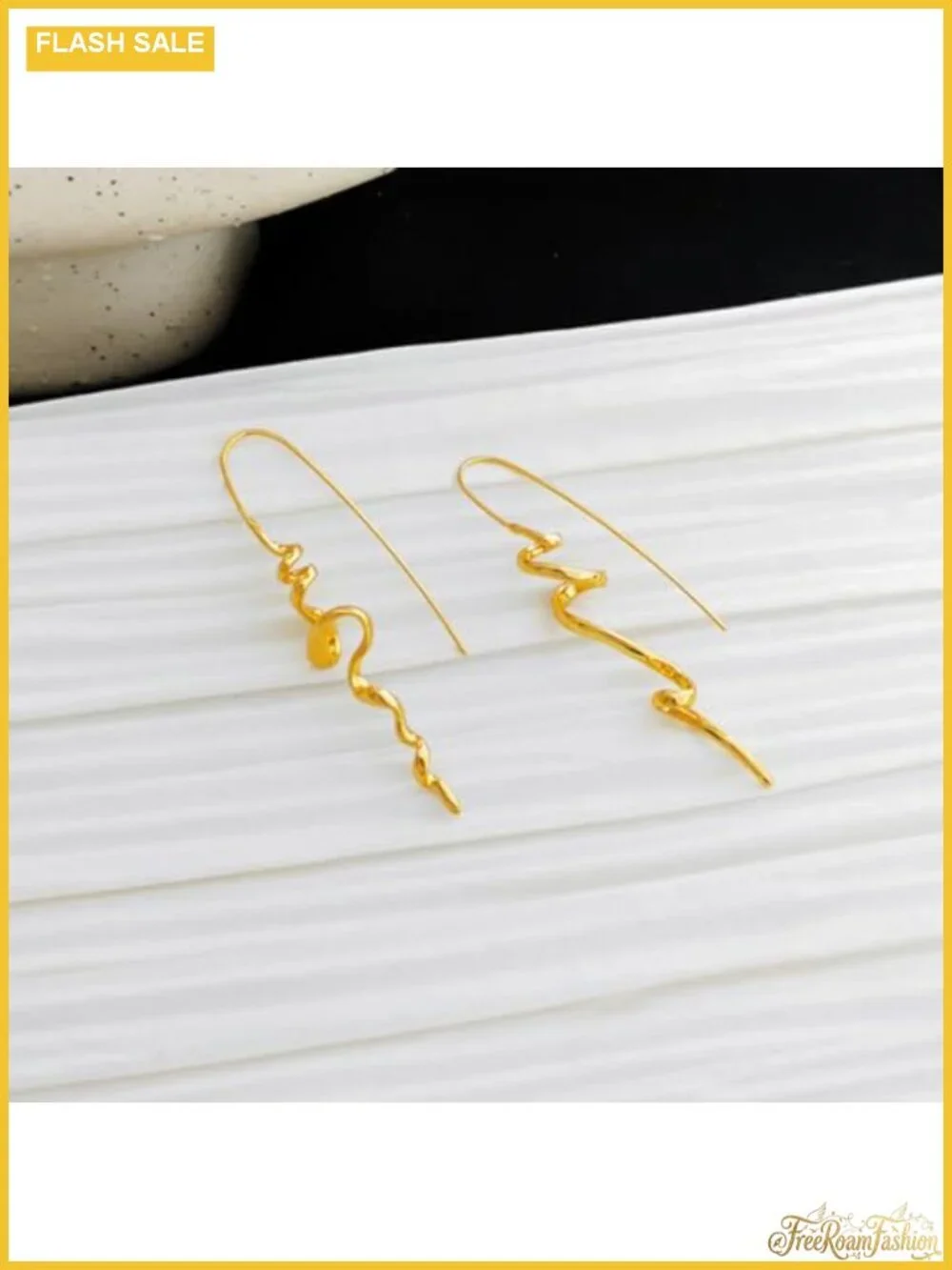 Spiral Threader Earrings 14K Gold Hypoallergenic French Wire Dangle Drop